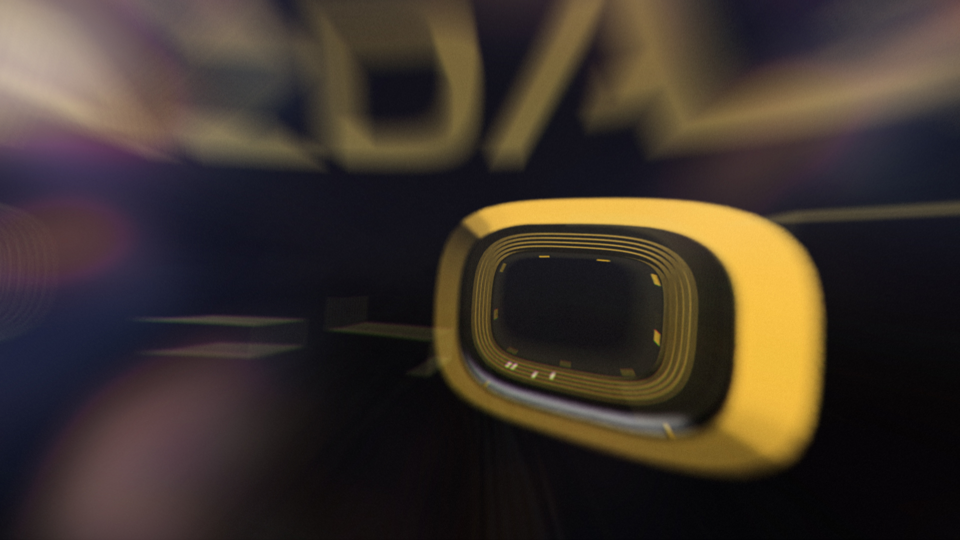 Close-up of the three-dimensional CANAL+ broadcast graphic