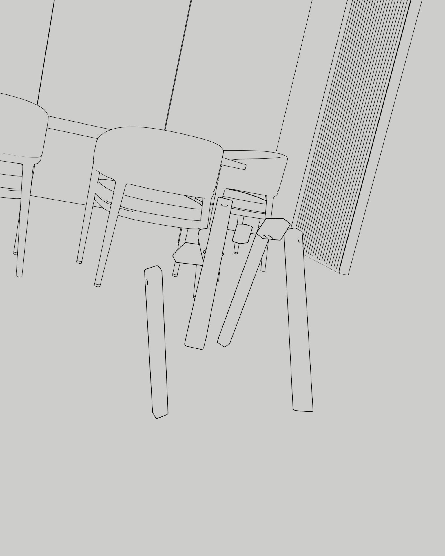 Wireframe view of the Posnord table model